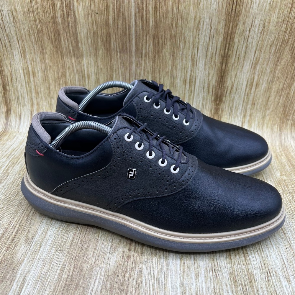 FootJoy Traditions Golf Shoes Men's Size 11 Black Gray Spiked Saddle 57904